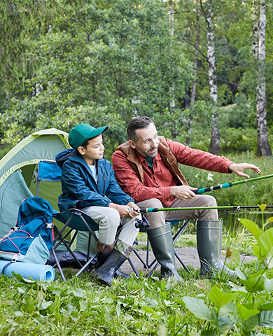 Activité pêche dans les Vosges du Sud, avec accès direct à la base de plein air Ballastières