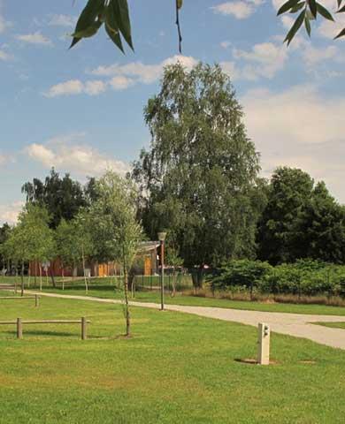 Spacious camping pitches at the Campsite Les Ballastières in the Burgundy-Franche-Comté region
