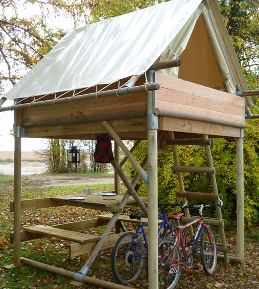 Atypical tents rental at the Campsite Les Ballastières, in the Southern Vosges