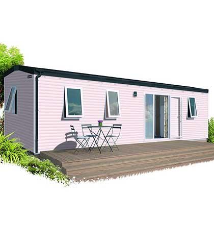 Premium 3 bedroom mobile home for rent at the Campsite Les Ballastières in the Southern Vosges