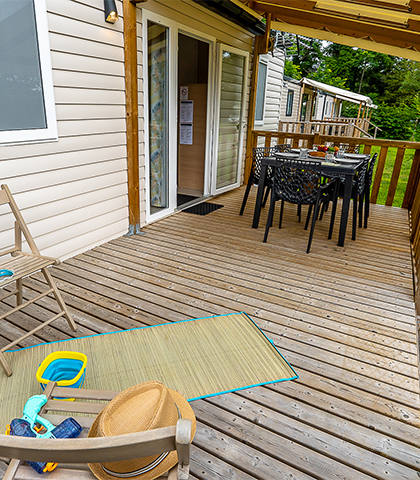 Mobilheim 3 Zimmer Premium, zur Miete auf dem Campingplatz Les Ballastières in Champagney