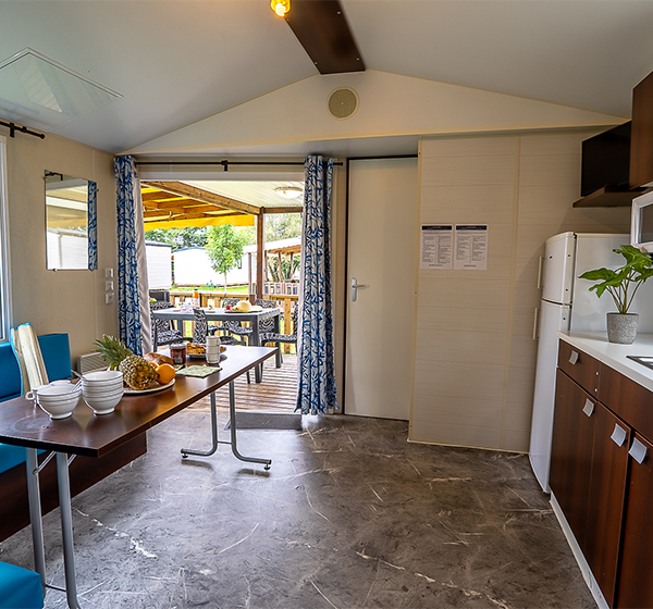 Room of the 3 bedroom mobile home Classique, rented at the Campsite Les Ballastières in the Vosges du Sud