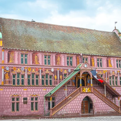 Hôtel de Ville rose à Mulhouse, France.